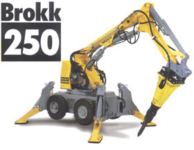 A Brokk 250 bontógép a betonvágás és betonfúrás egyik legfontosabb munkaeszköze
